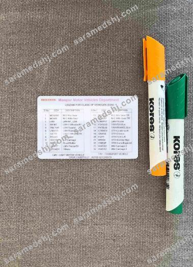 India Manipur state driving license photolook BACK